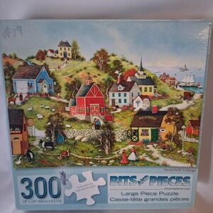 Bits And Pieces "Stonehill Village" 300 Pc Puzzle Nostalgic Americana Harbor
